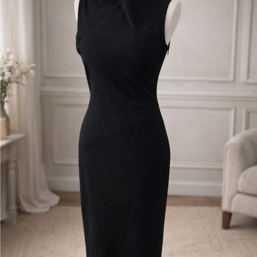 SHEIN Classic Black Midi Dress